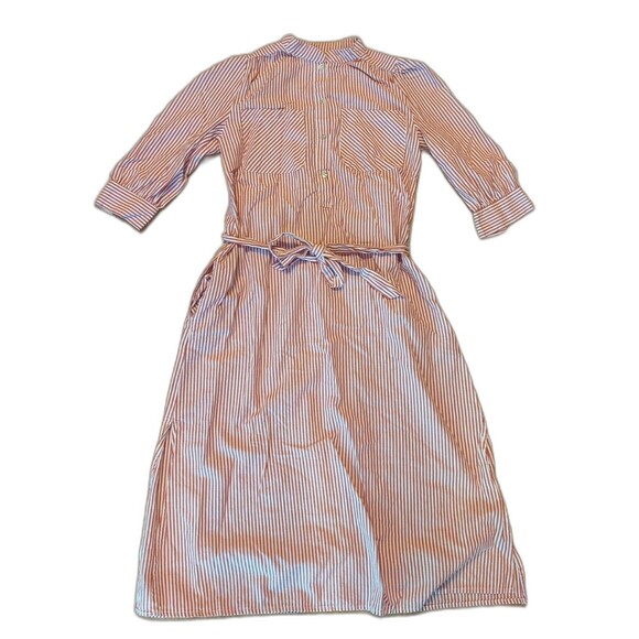 dRA Los Angeles Cassie Midi Shirt Dress Womens Small Red White Stripes Cotton - Picture 1 of 11